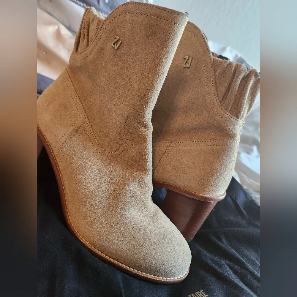 Zadig & Voltaire Lena Suede Ankle Boots Size 7.5